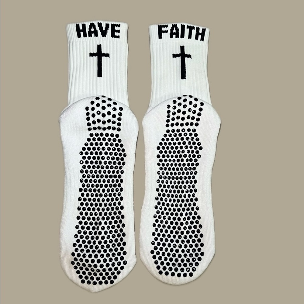 Have Faith Athletic Socks - White